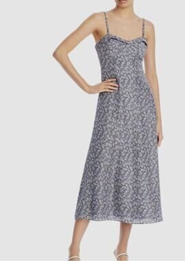 new rebecca taylor floral midi tank Floral Print Tea Length Slip dress size 12
